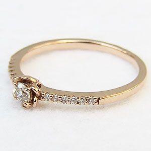 ダイヤモンド リング ダイヤモンド 指輪 ピンクゴールド k18 花 フラワー 送料無料 ジュエリー 人気 プレゼント ギフト ご褒美 自分買い puの画像