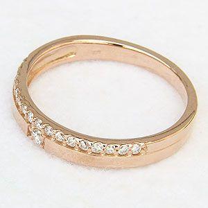 ダイヤモンド リング ハーフエタニティリング ダイヤモンド 指輪 ピンクゴールド k18 送料無料 ジュエリー プレゼント ギフト ご褒美 自分買い puの画像