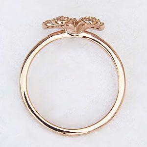 ダイヤモンド リング パヴェ 指輪 フラワー 花 モチーフ ピンク