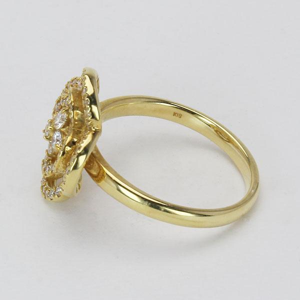 値下げ))花モチーフ ゴールドリング ダイヤモンド0.5 k18 値下げ))花モチーフ ゴールドリング ダイヤモンド0.5 k18
