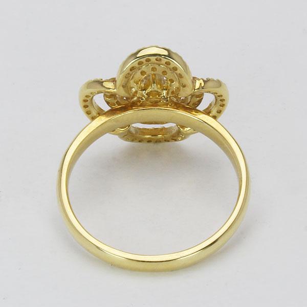 値下げ))花モチーフ ゴールドリング ダイヤモンド0.5 k18 1.2ct ダイヤモンド フラワーモチーフ リング・指輪 K18イエロー