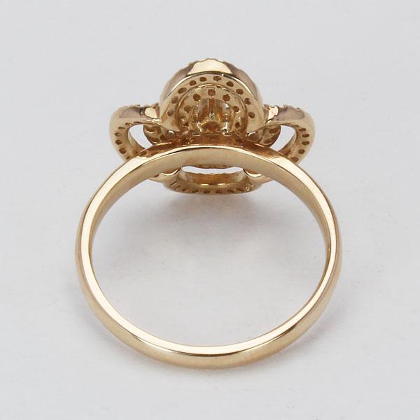 ダイヤモンド リング k18 ピンクゴールド 18金 0.50ct フラワー