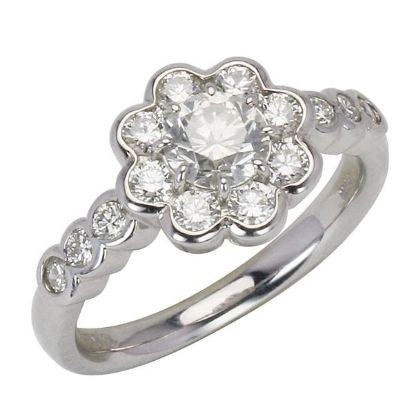 リング 1点限定 特価 花型 ダイヤモンド 約1.08ct pt900 プラチナ 指輪