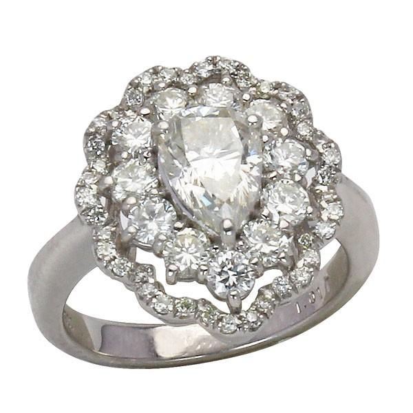 ダイヤモンドリング 1点限定 ペアシェイプ ダイヤモンド ダイヤ 1.00ct