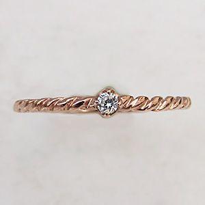 ダイヤモンド リング 一粒 ダイヤモンド0.03ct k18 ピンクゴールド 指輪 送料無料 ジュエリー カジュアル 人気 プレゼント ギフト ご褒美 自分買い puの画像