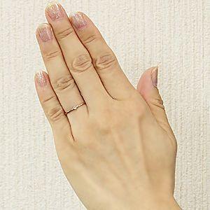 ピンキーリング 一粒ダイヤ ダイヤモンドリング 0.03ct ピンク