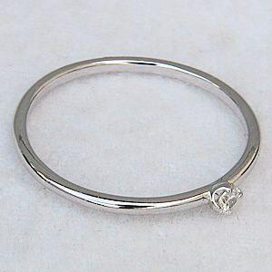 ピンキーリング ダイヤモンドリング 一粒ダイヤモンド0.03ct k18 ホワイトゴールド 指輪 送料無料 ジュエリー 人気 プレゼント ギフト ご褒美 自分買い puの画像