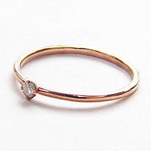 ピンキーリング 一粒ダイヤモンド ダイヤモンドリング 0.03ct ピンクゴールド 指輪 k18 送料無料 ジュエリー 人気 プレゼント ギフト ご褒美 自分買い puの画像