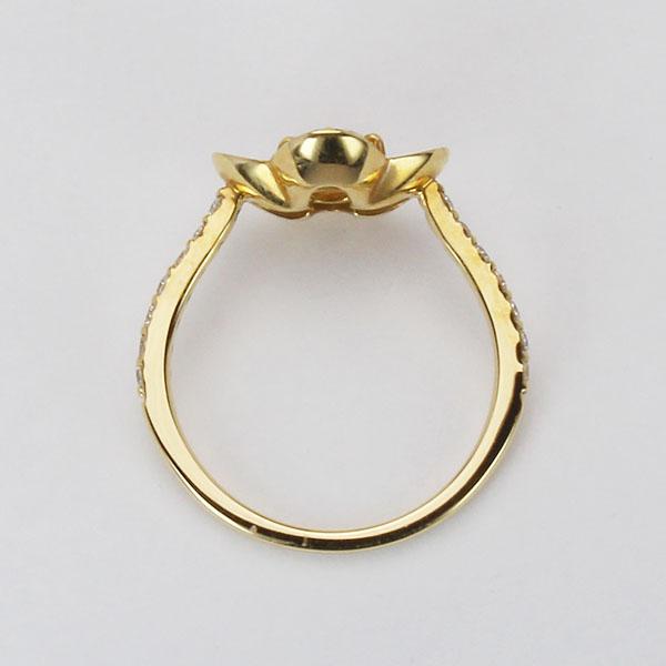 値下げ))花モチーフ ゴールドリング ダイヤモンド0.5 k18 ダイヤモンド フラワーモチーフ リング k18 ゴールド 18金 0.30