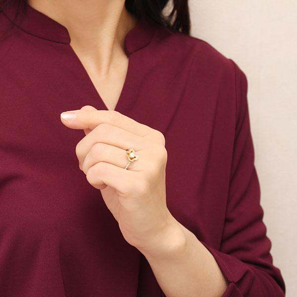 ダイヤモンド フラワーモチーフ リング k18 ゴールド 18金 0.30ct 花