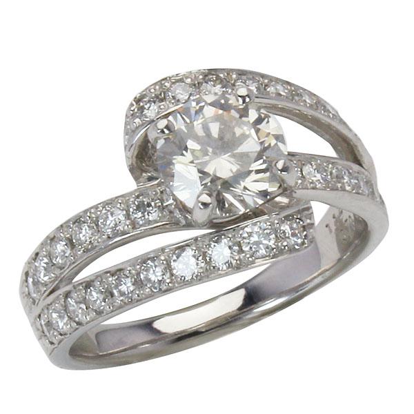 1点物ダイヤモンド リング pt900 カット 1.00ct〜 合計1.70ct
