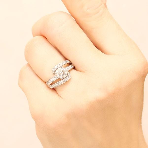 1点物ダイヤモンド リング pt900 カット 1.00ct〜 合計1.70ct