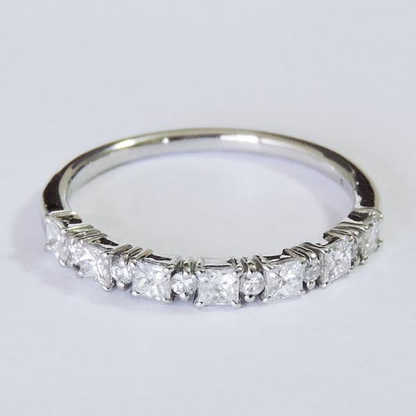 ダイヤモンド リング pt900 プラチナ クリア グレー プリンセスカット