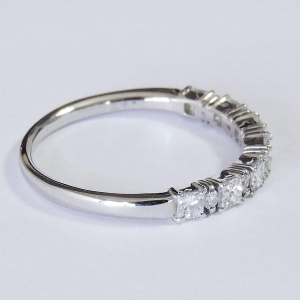 ダイヤモンド リング pt900 プラチナ クリア グレー プリンセスカット