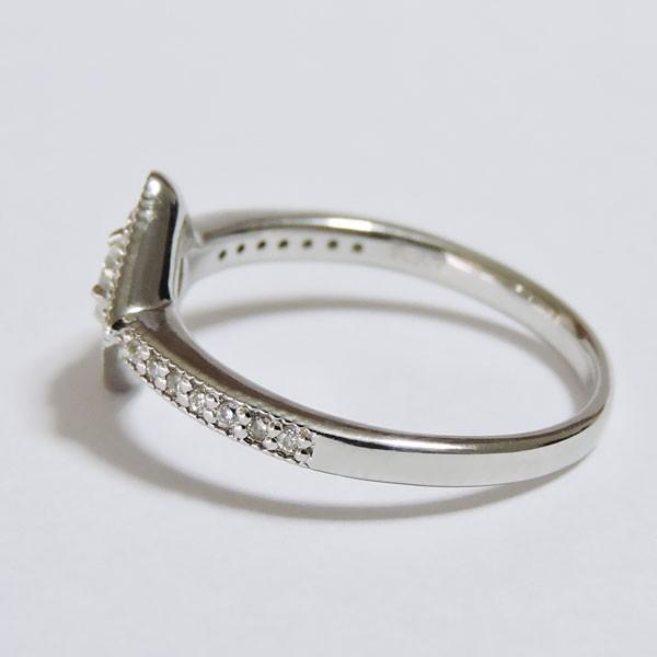 ダイヤモンド リング k18 ホワイトゴールド 0.30ct 指輪 菱形 スクエア