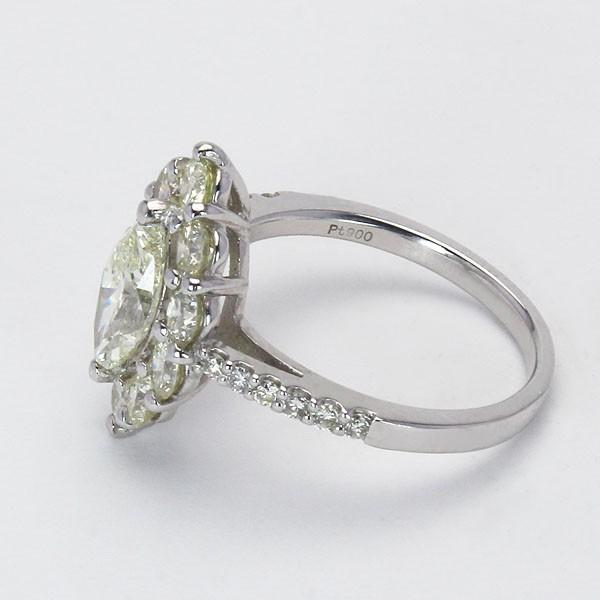 ダイヤモンドリング 1点限定 マーキスカット ダイヤモンド 1.00ct〜 脇