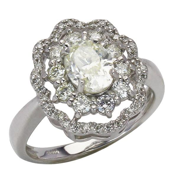 ダイヤモンドリング 1点限定 オーバルカット ダイヤモンド 1.00ct 脇