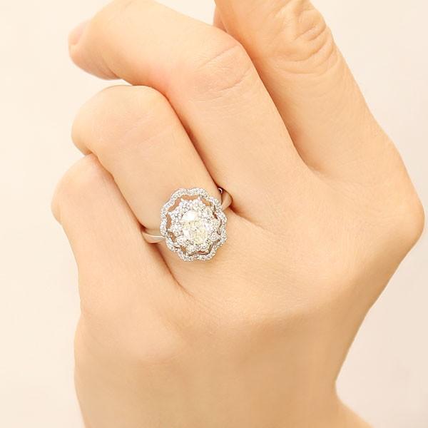 ダイヤモンドリング 1点限定 オーバルカット ダイヤモンド 1.00ct 脇