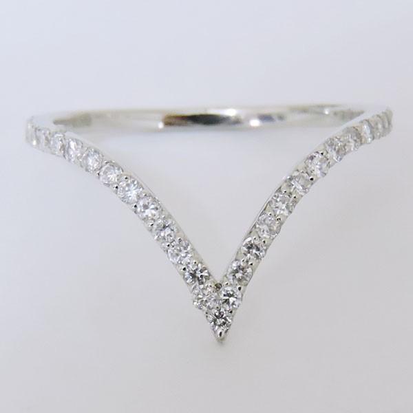 リング V字型 ダイヤモンド pt900 プラチナ レディース