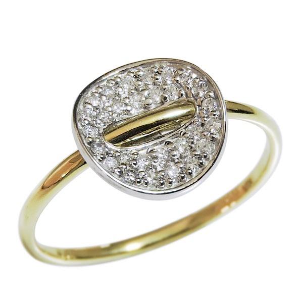 ダイヤモンド リング k18 イエローゴールド 0.15ct 指輪 腕貫通