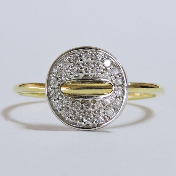 ダイヤモンド リング k18 イエローゴールド 0.15ct 指輪 腕貫通