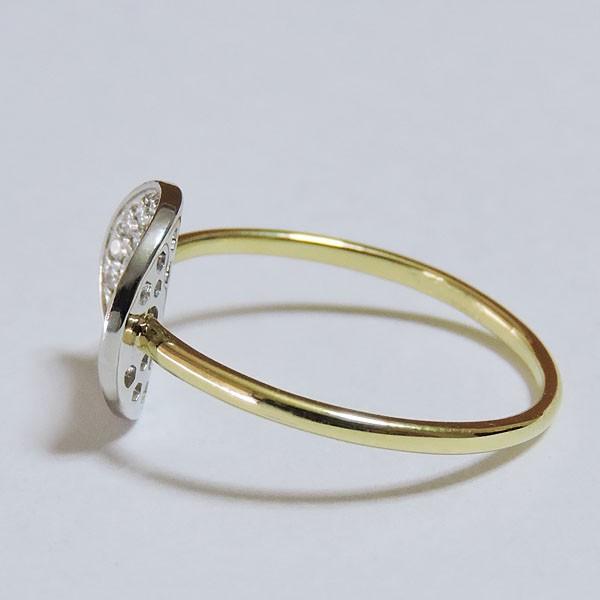 ダイヤモンド リング k18 イエローゴールド 0.15ct 指輪 腕貫通