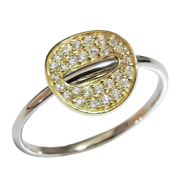 ダイヤモンド リング k18 ホワイトゴールド 0.15ct 指輪 腕貫通 