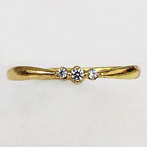 ダイヤモンド リング スリーストーン k18 ゴールド ダイヤモンド0.04ct 指輪 送料無料 ジュエリー 人気 プレゼント ギフト ご褒美 自分買い puの画像