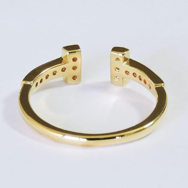 ダイヤモンド リング k18 イエローゴールド クリア 0.18ct T字 可愛い