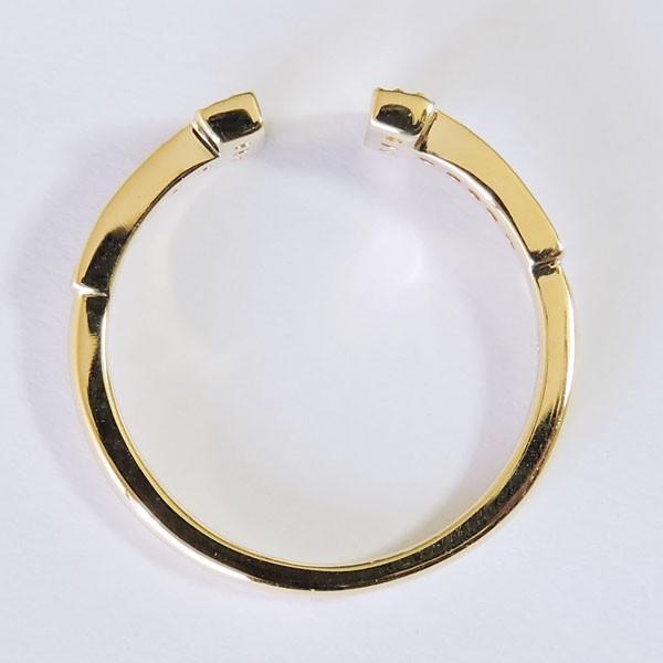 ダイヤモンド リング k18 イエローゴールド クリア 0.18ct T字 可愛い