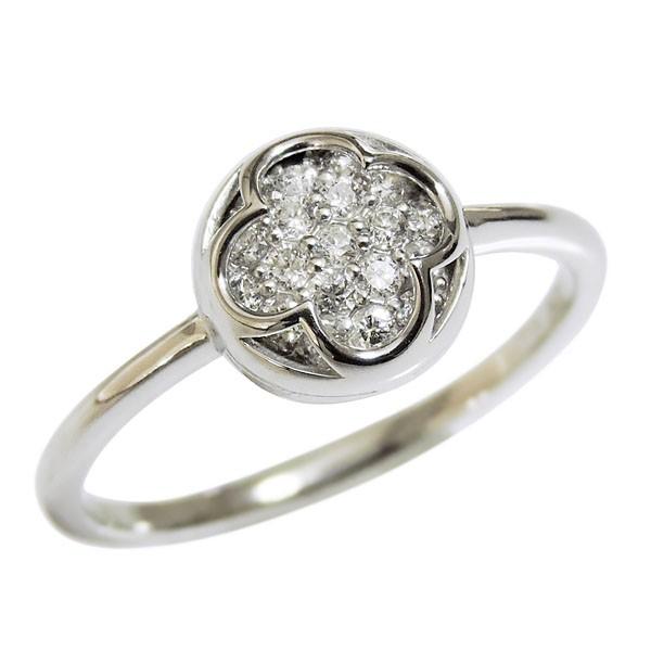 ダイヤモンド リング pt900 プラチナ 0.17ct 指輪 フラワーモチーフ