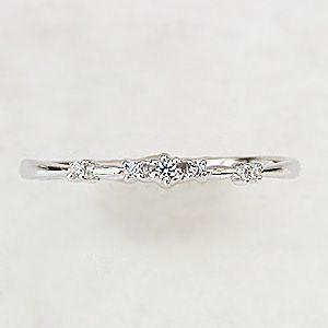 ダイヤモンドリング ピンキーリング ダイヤモンド 0.03ct プラチナ 指輪 ミディリング ファランジリング 間接リング 送料無料 プレゼント ギフト 自分買い puの画像
