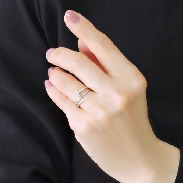 ダイヤモンド リング k18 ホワイトゴールド クリア 0.06ct 釘 くぎ