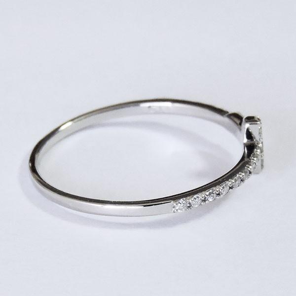 ダイヤモンド リング k18 ホワイトゴールド クリア 0.13ct クロス 十字架 デザイン レディース ダイヤ 保証書付 送料無料 プレゼント ギフト 自分買い puの画像