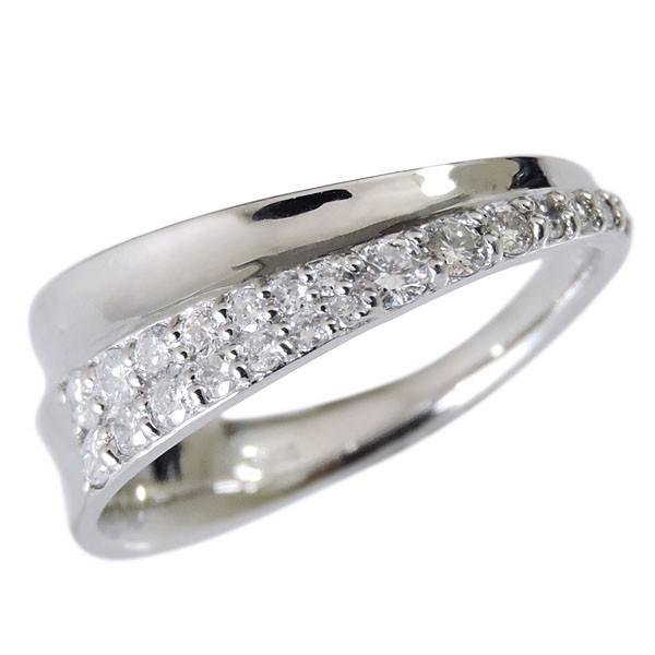 ダイヤモンド リング k18 ホワイトゴールド クリア 0.33ct 斜め