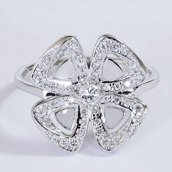 ダイヤモンド リング pt900 プラチナ クリア 0.30ct フラワー 花