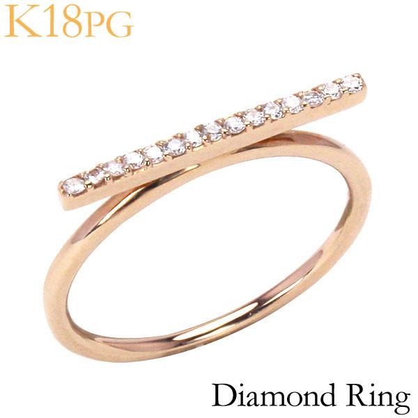 最安 ダイヤモンドリング バー リング 横ライン K18 ピンクゴールド 18金 0 10ct 可愛い おしゃれ レディース ダイヤ 贈答 保証書付 プレゼント ギフト 人気 柔らかい Www Ladislexia Net