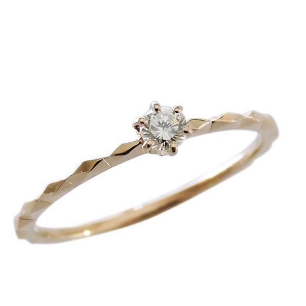 リング ダイヤモンド 0.10ct k18 ピンクゴールド レディース ダイヤ 