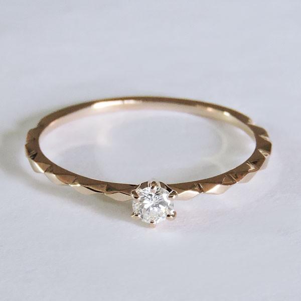 リング ダイヤモンド 0.10ct k18 ピンクゴールド レディース ダイヤ 保証書付 送料無料 人気 プレゼント ギフト ご褒美 自分買い puの画像