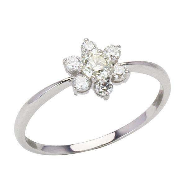 Pt999 ダイヤモンド リング 0.30ct 形状記憶 フラワー