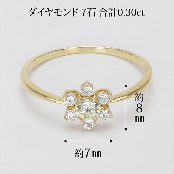k18 イエローゴールド ダイヤモンドリング フラワーモチーフ リング