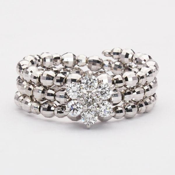 ダイヤモンド リング 形状記憶 ダイヤリング レディース フリーサイズ