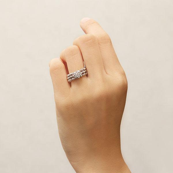 ダイヤモンド リング 形状記憶 ダイヤリング レディース フリーサイズ