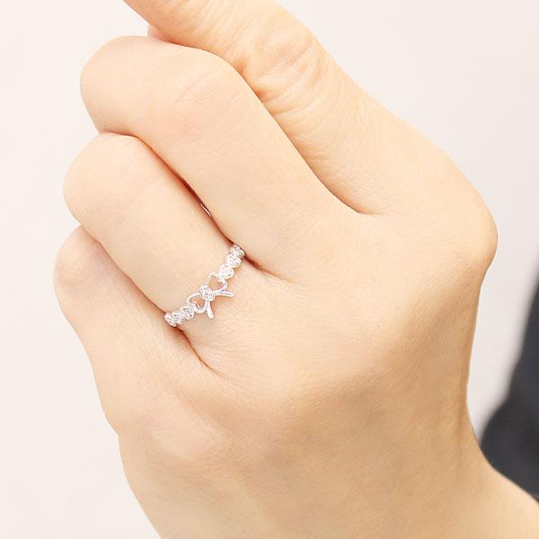 リング プラチナ ダイヤモンド ダイヤ リボン リボンモチーフ ハート ハートモチーフ pt900 指輪 かわいい フェミニン レディース プレゼント ギフト puの画像