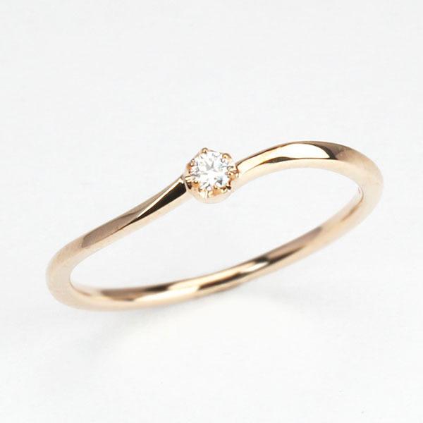 ピンクゴールド 指輪 ダイヤモンド リング レディース k10 10k