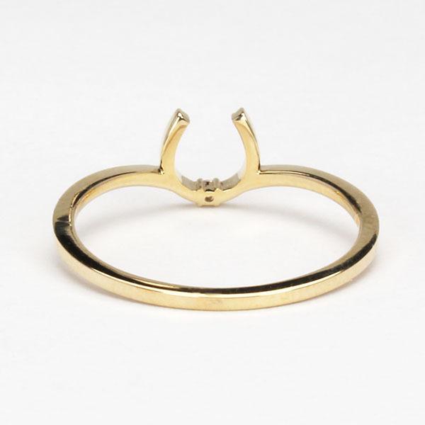 イエローゴールド 指輪 ピンキーリング ダイヤモンド レディース k18