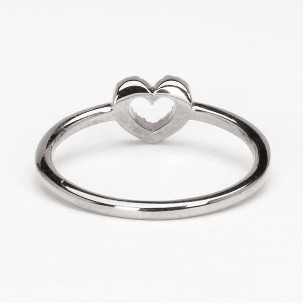 ホワイトゴールド 指輪 ハートリング ピンキーリング