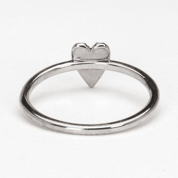ホワイトゴールド 指輪 ハートリング ピンキーリング ダイヤモンド