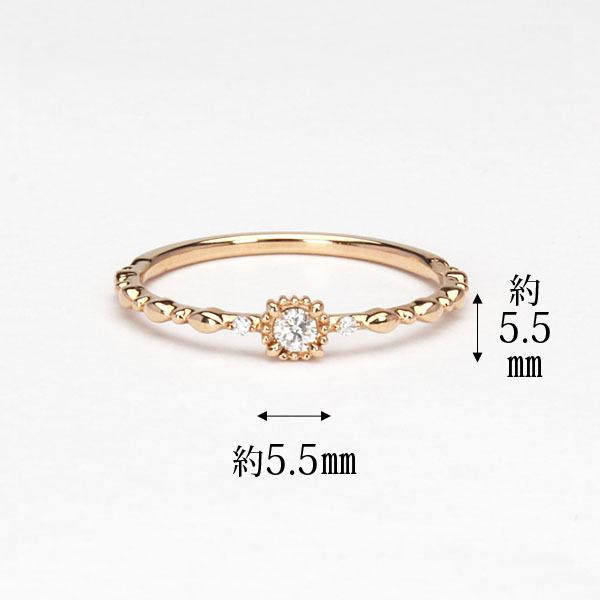 ピンクゴールド 指輪 ピンキーリング ダイヤモンド リング レディース k18 18k 18金 ダイヤ 婚約指輪 花 シンプル 送料無料 プレゼント ご褒美 自分買い puの画像