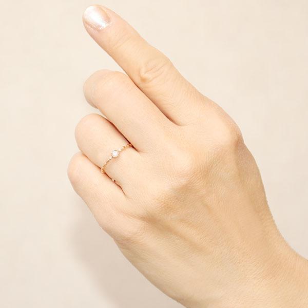ピンクゴールド 指輪 ピンキーリング ダイヤモンド リング レディース k18 18k 18金 ダイヤ 婚約指輪 花 シンプル 送料無料 プレゼント ご褒美 自分買い puの画像